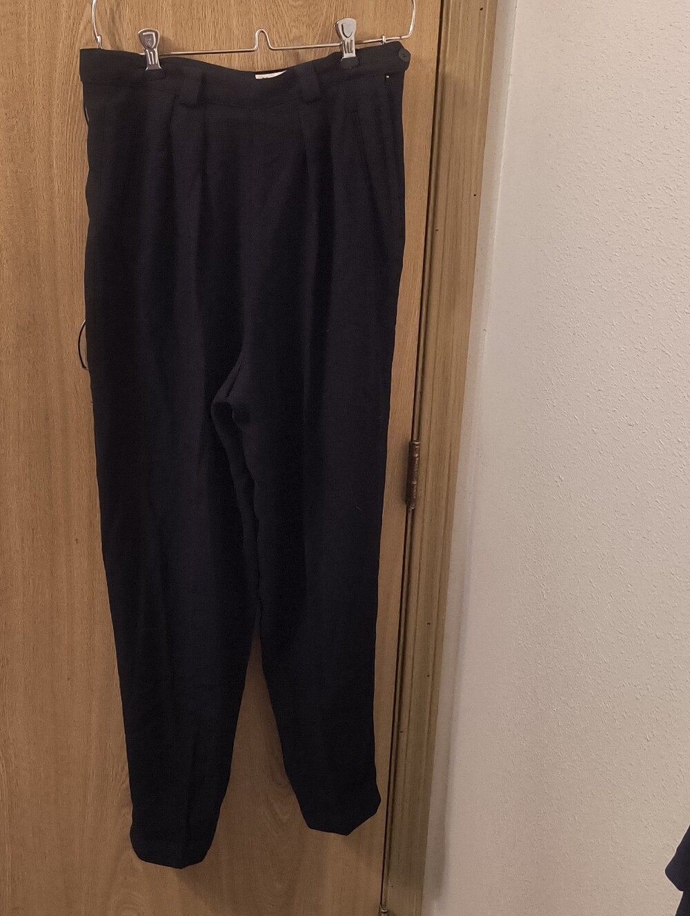 Vintage 90s Nordstrom Preview Collection High Waisted Pleated Trousers Black 4 - Picture 2 of 7